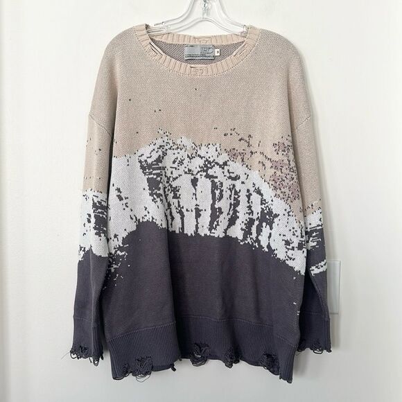 Harsh and Cruel Snow Mountain Ripped Oversized Sweater M - Picture 2 of 8
